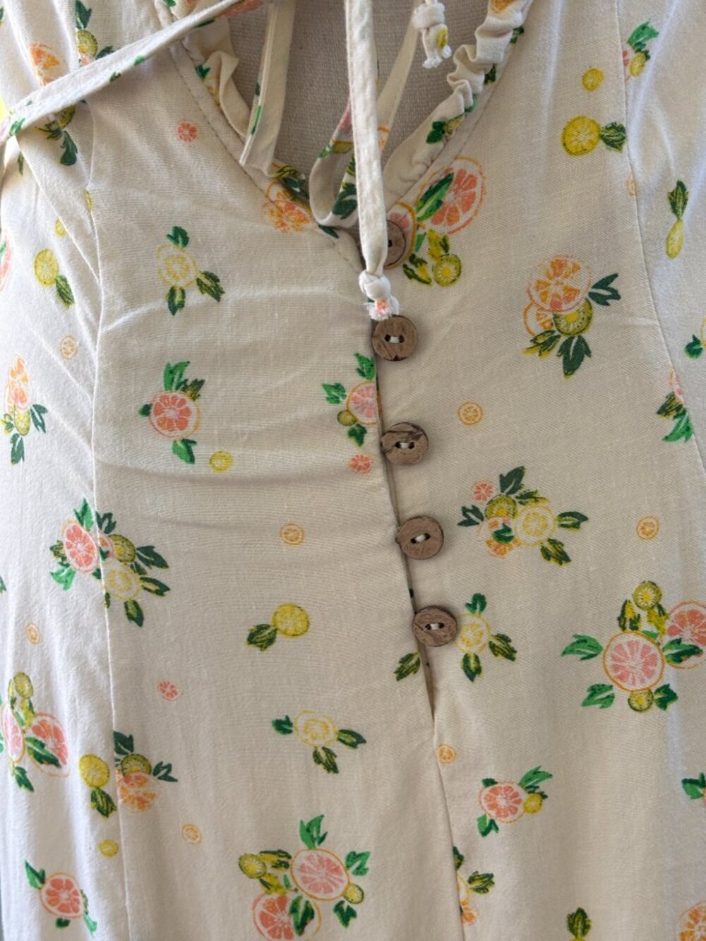 Free People Like a Lady Mini Dress | Citrus Print | Size XS | Like New - Picture 4 of 8